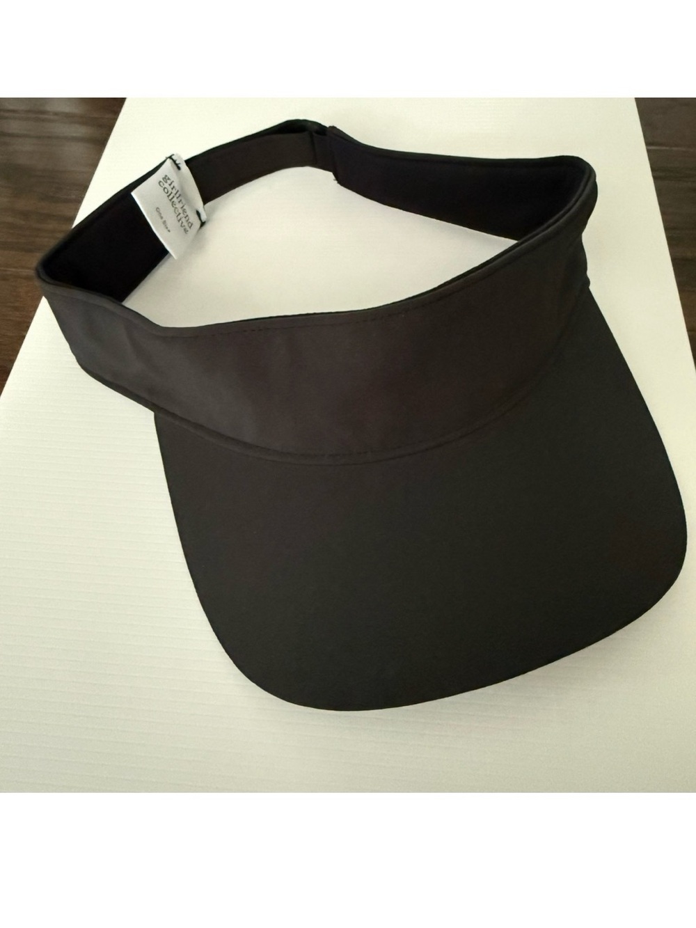 girlfriend collective Black Visor with Branded Tag
